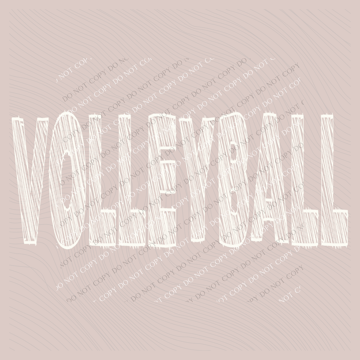 Volleyball Scribble in Cream White Digital Design, PNG