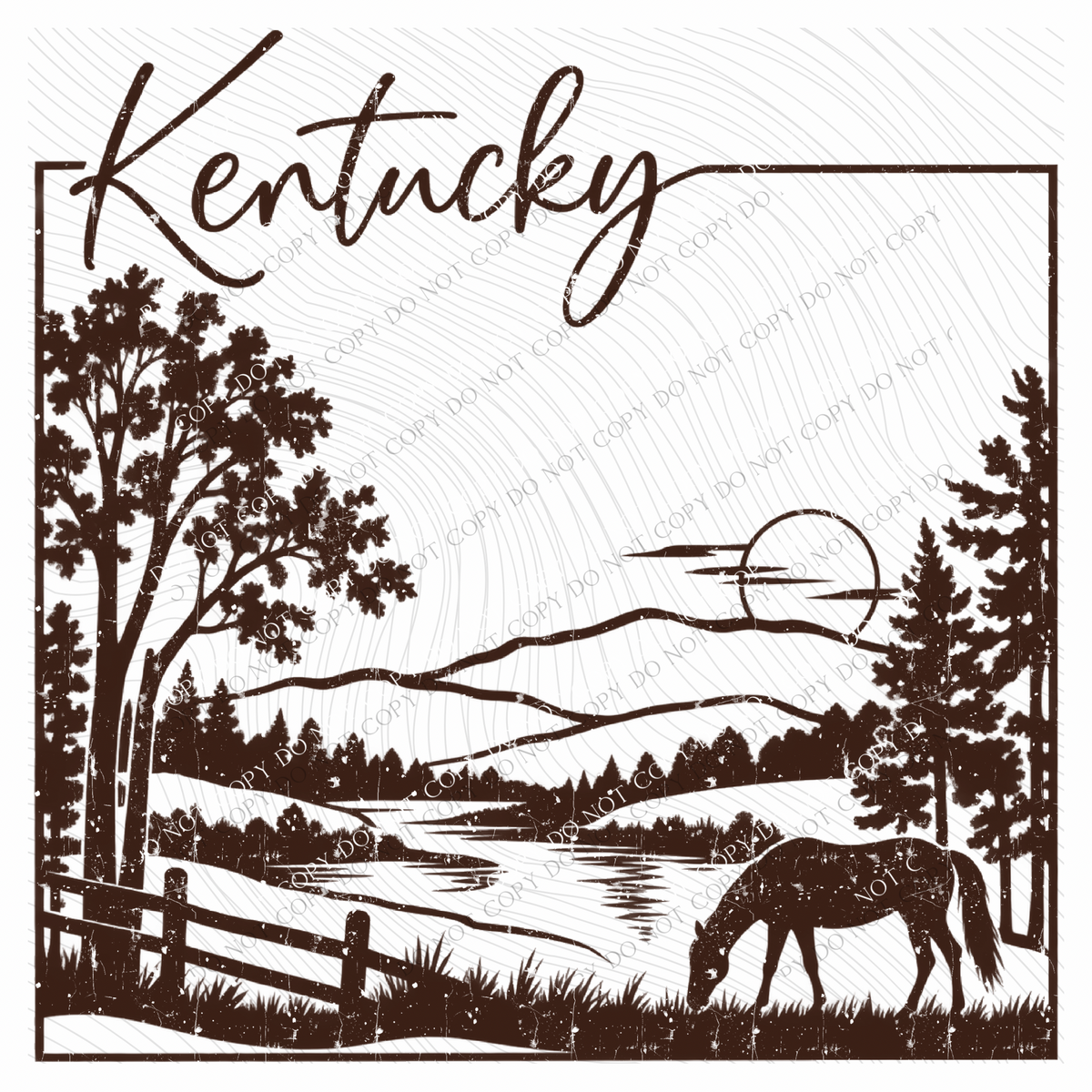 States Nature Scenery Silhouette (includes both brown & cream with purchase) Digital Design, PNG
