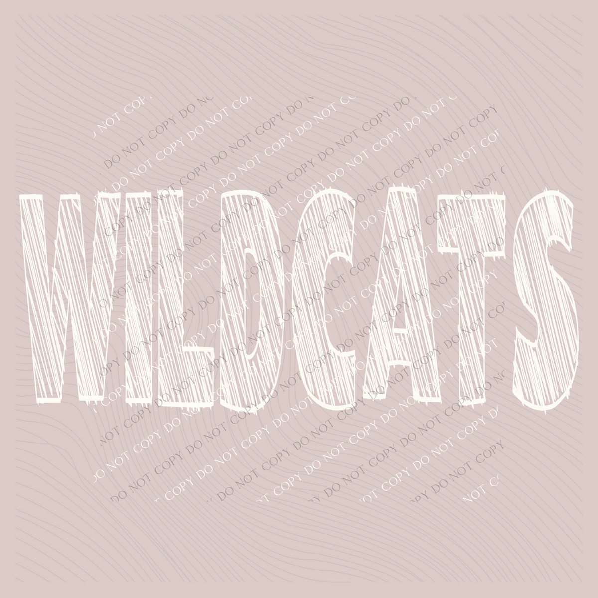 Wildcats Scribble in Cream White Digital Design, PNG