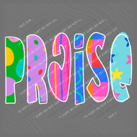 Praise Color Pop Doodle Digital Design, PNG