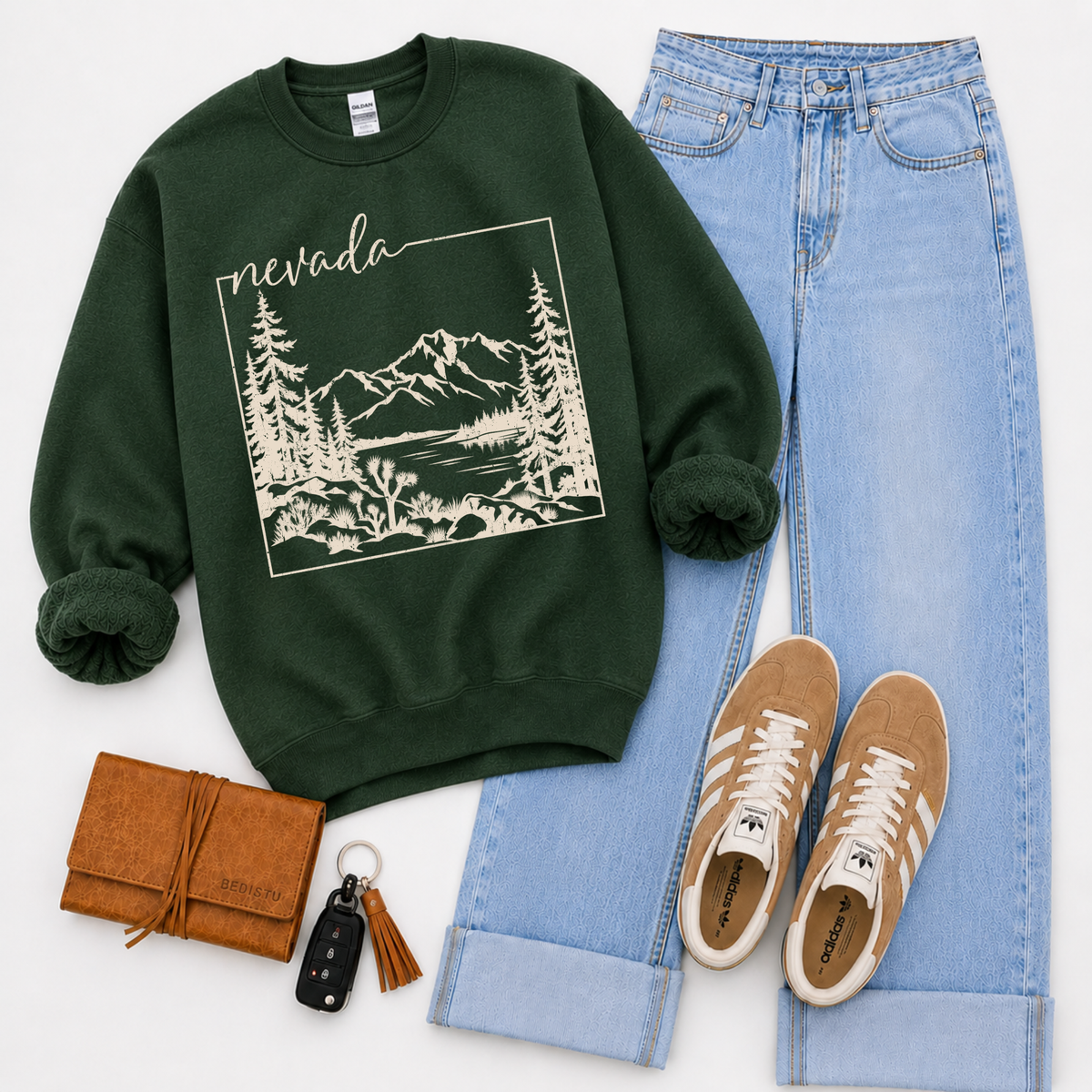 States Nature Scenery Silhouette (includes both brown & cream with purchase) Digital Design, PNG