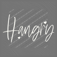 Hangry Sketched Script Hearts in Off-white Digital Design, PNG