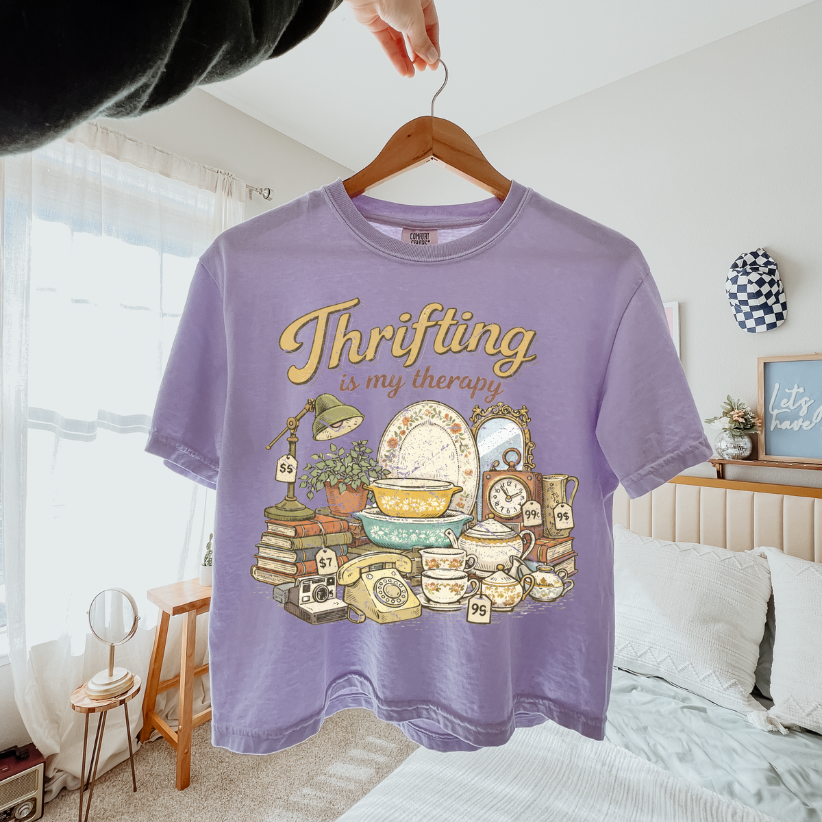 Thrifting is my Therapy Distressed Digital Design, PNG