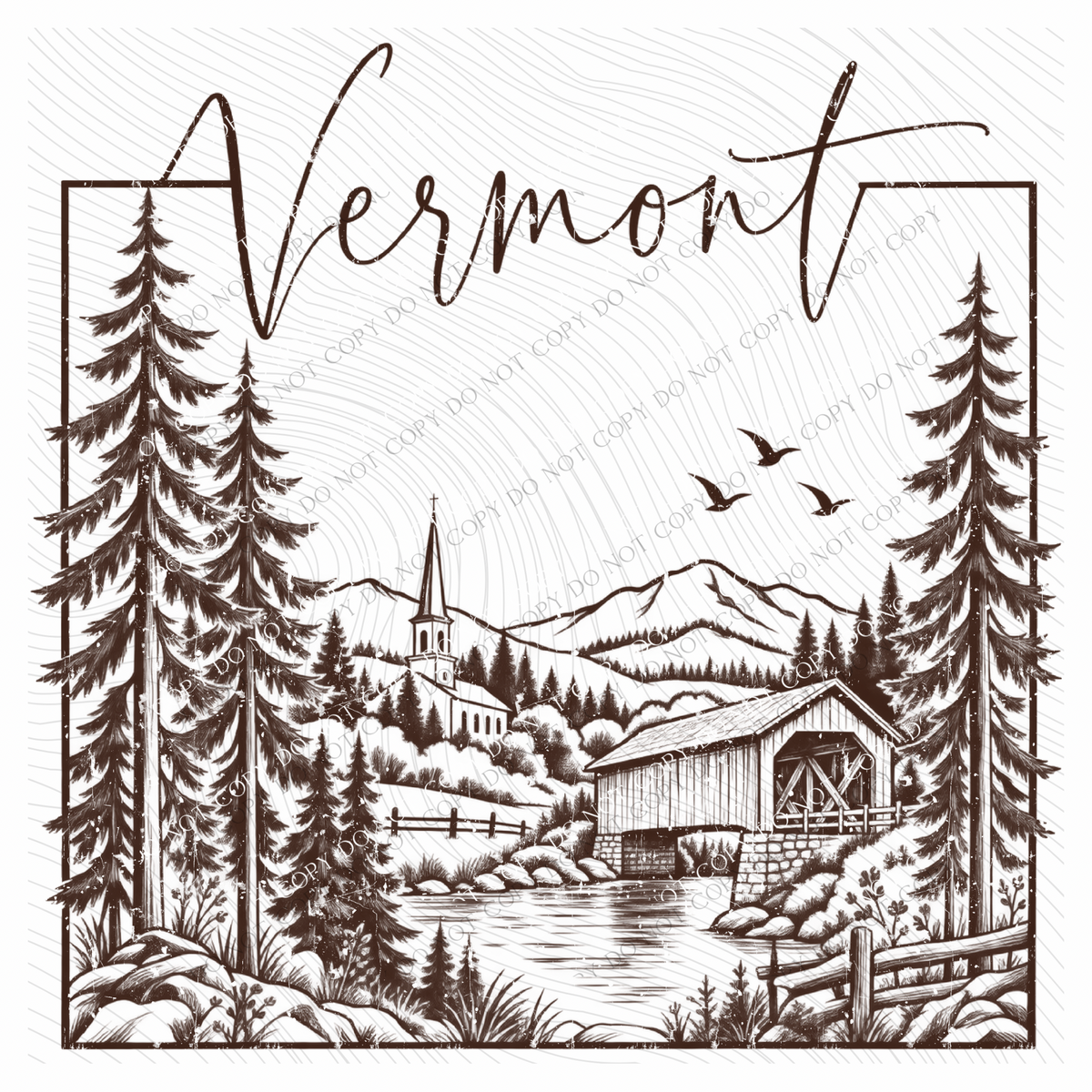 States Nature Scenery Silhouette (includes both brown & cream with purchase) Digital Design, PNG