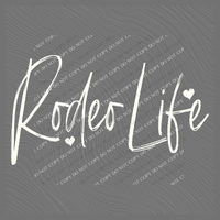 Rodeo Life Sketched Script Hearts in Off-white Digital Design, PNG