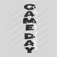 Game Day Hockey Vertical Distressed in Black & White Digital Design, PNG