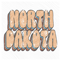 North Dakota Groovy Stacked Distressed in Boho Neutrals Digital Design, PNG