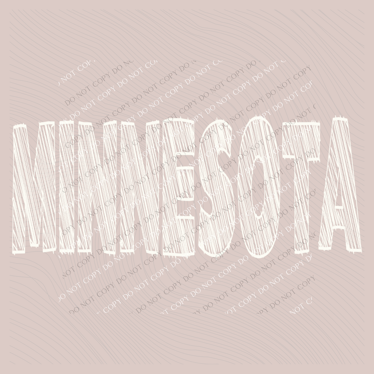 Minnesota Scribble in Cream White Digital Design, PNG