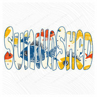 Sunwashed Colorful Fish Doodle Outline Digital Design, PNG
