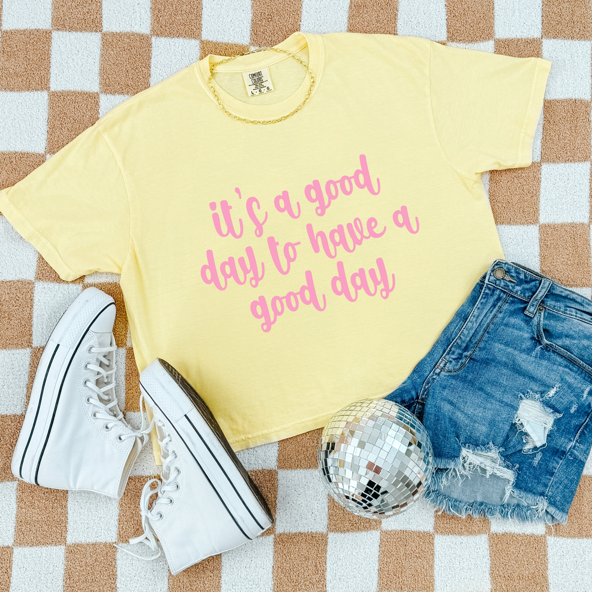 It’s a Good Day to have a Good Day in Pink Digital Design, PNG
