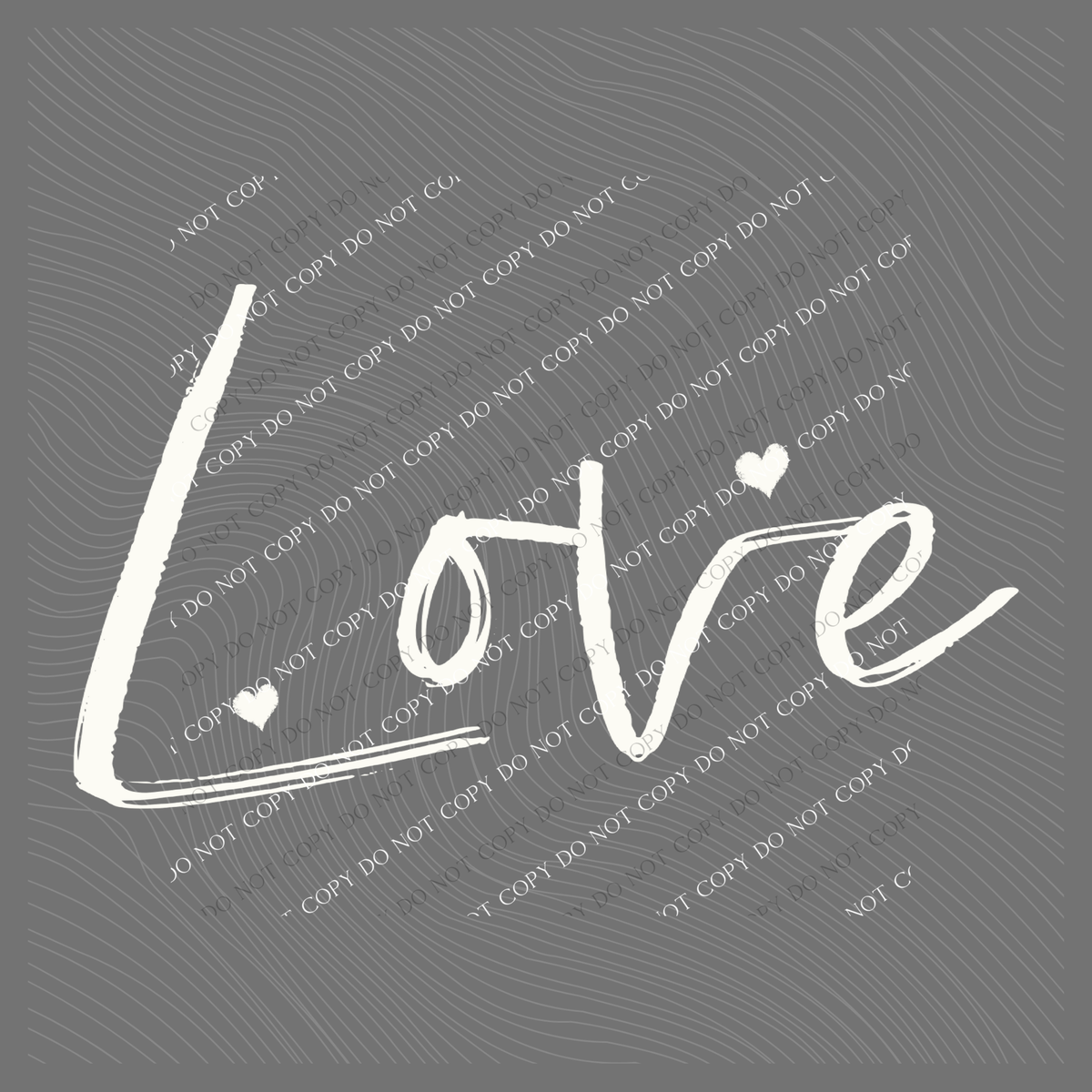 Love Script Hearts in Off-white Digital Design, PNG