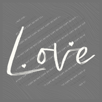 Love Script Hearts in Off-white Digital Design, PNG