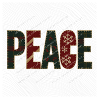 Peace Tartan Plaid Patterns Faux Patch Digital Download, PNG