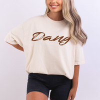 Dang Western Script in Brown Digital Design, PNG