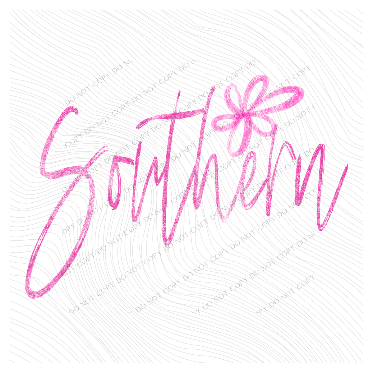 Southern Flower Chalk Script Digital Design, PNG