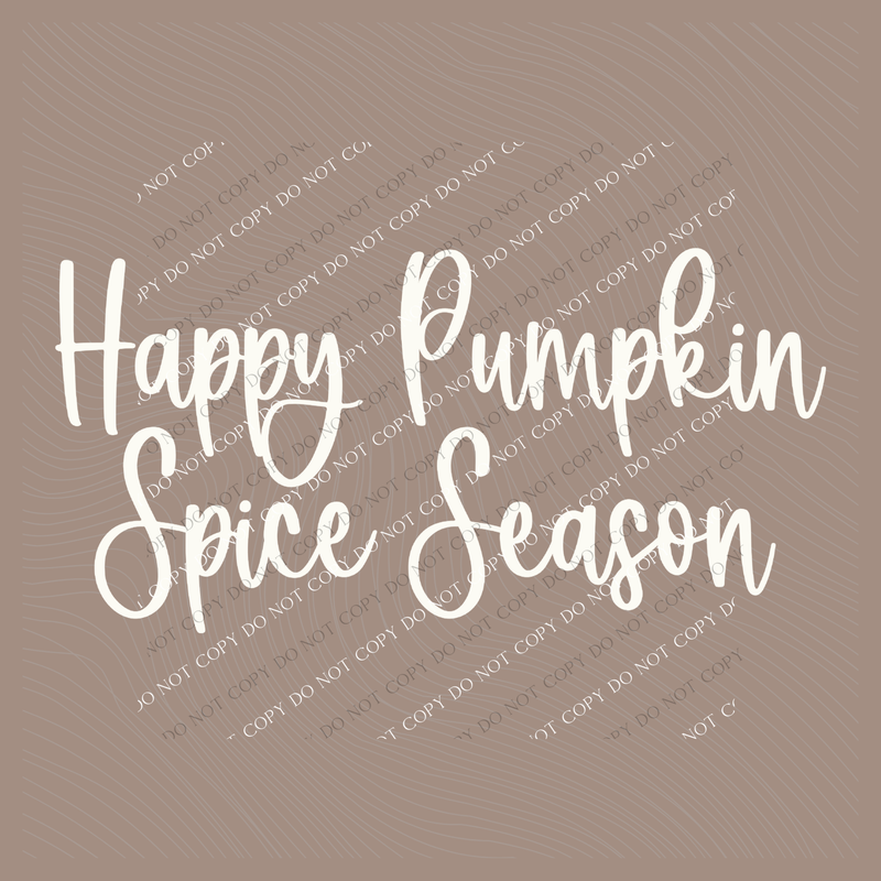 Happy Pumpkin Spice Season Script in Cream Digital Download, PNG