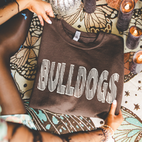 Bulldogs Scribble in Cream White Digital Design, PNG