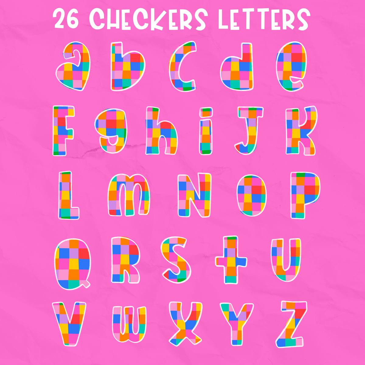 Color Pop Doodle Alphabet Set | PNG Alphabet Letters Only