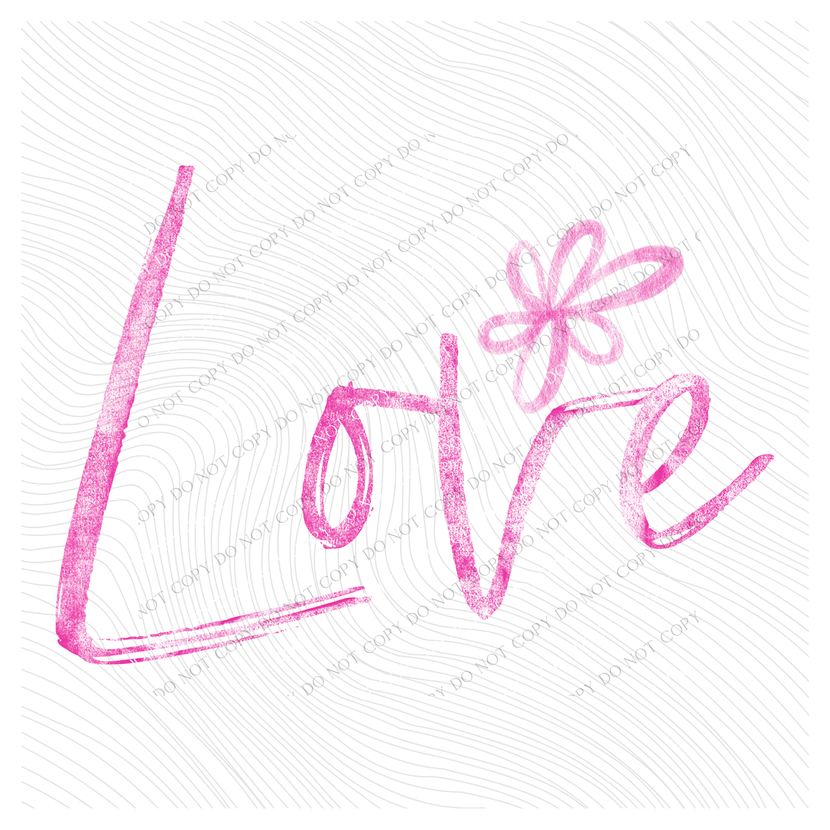 Love Flower Chalk Script Digital Design, PNG