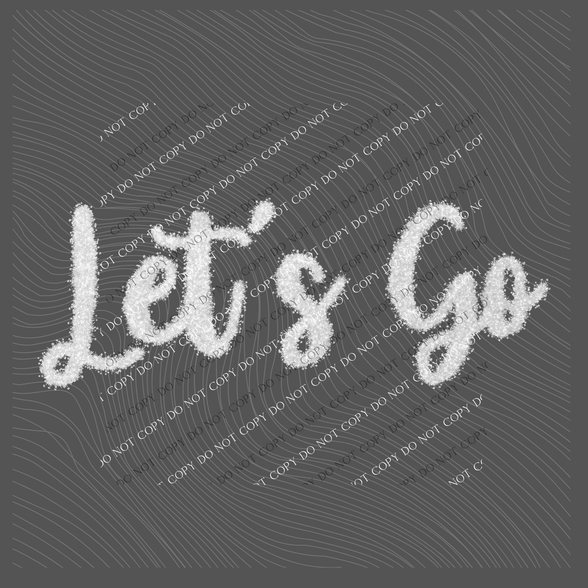 Let’s Go Tinsel Script White Digital Design, PNG