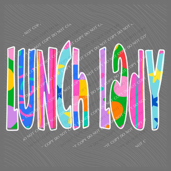 Lunch Lady Color Pop Doodle Digital Design, PNG