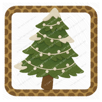 Tree 3D Leopard Square Chenille Patch Style Digital Download, PNG