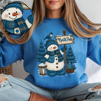 North Pole Snowman Faux Patch Digital Download, PNG