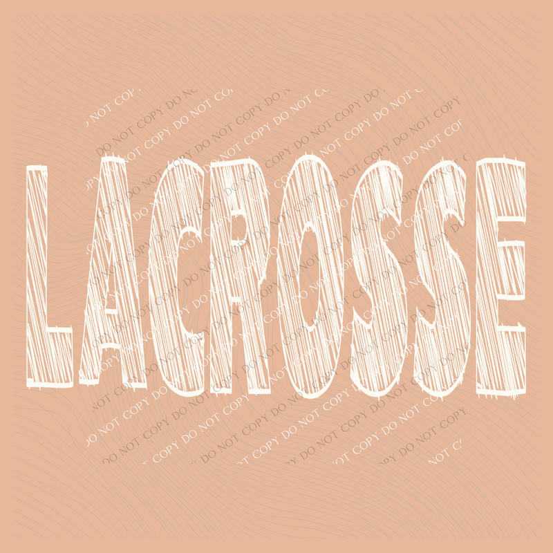 Lacrosse Scribble in Cream White Digital Design, PNG