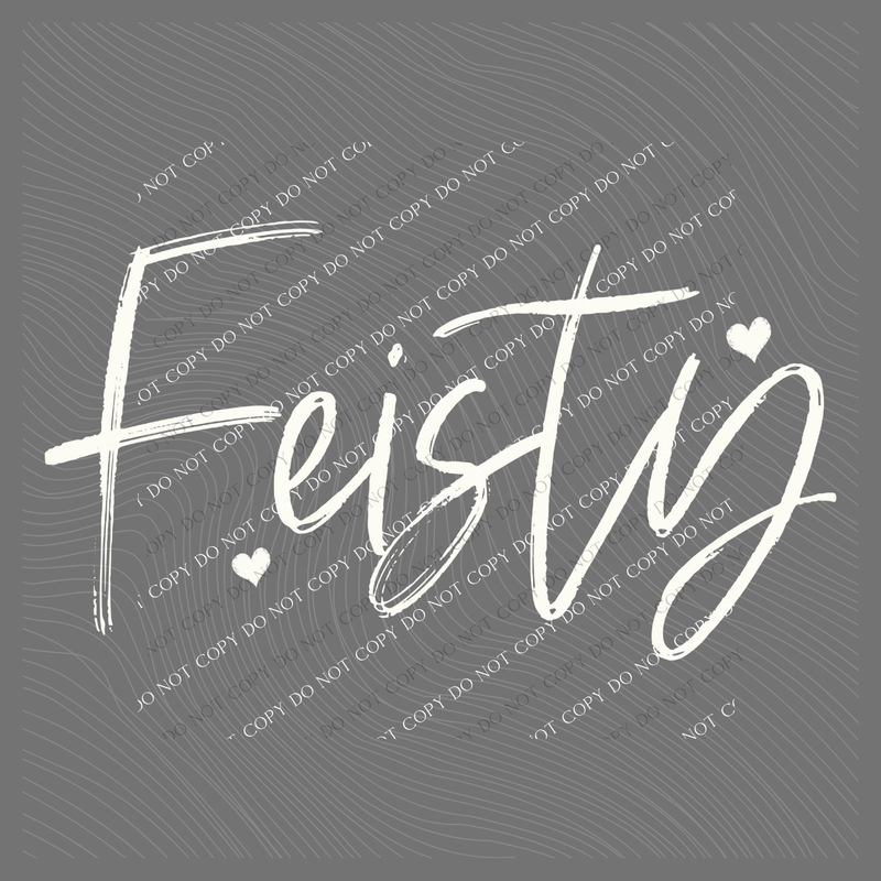 Feisty Sketched Script Hearts in Off-white Digital Design, PNG