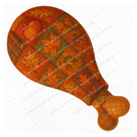 Cute Fall Turkey Leg in 3D Quilted & Embroidery Style Digital Download, PNG