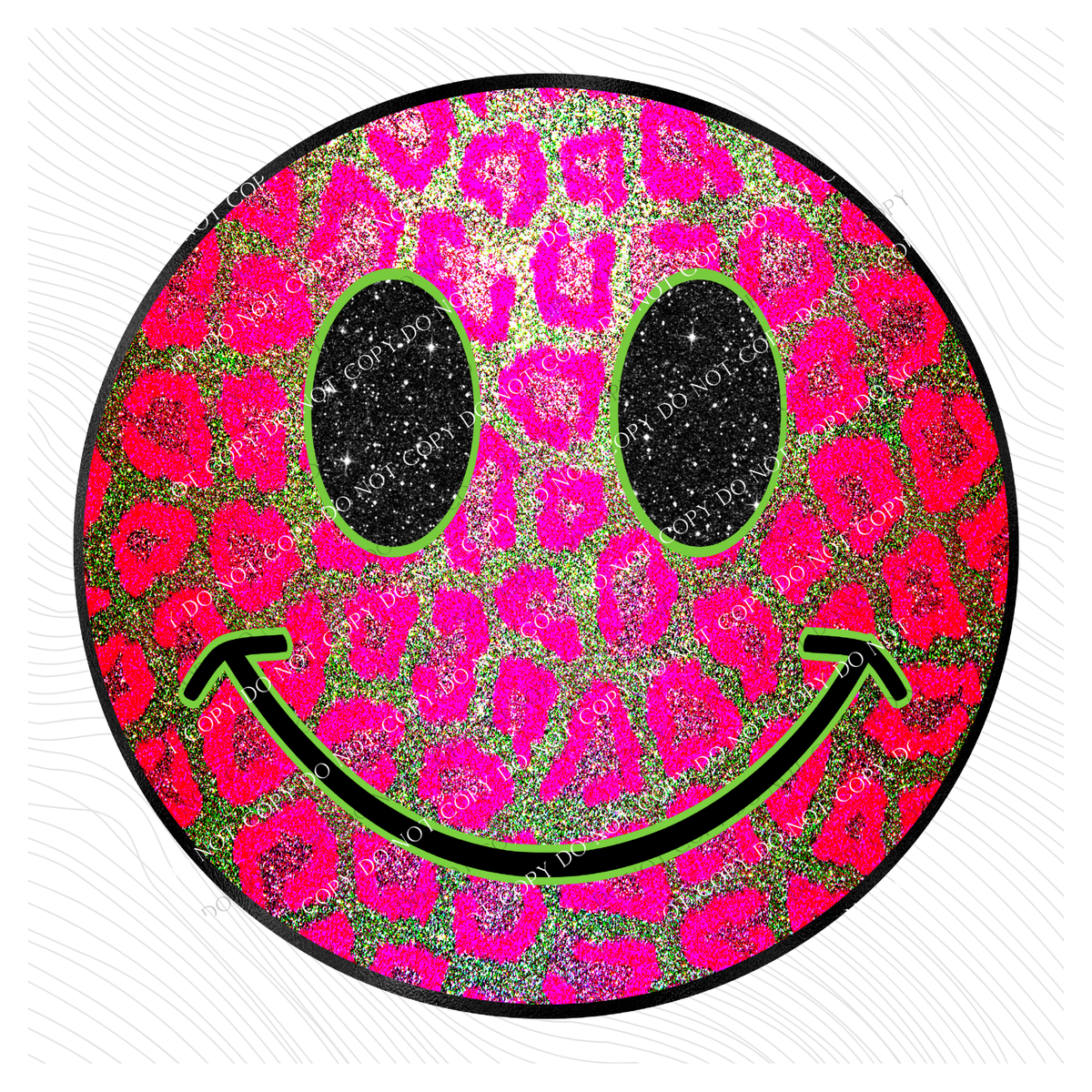 All Smiles Metallic Pink Leopard & Glitter Digital Design, PNG