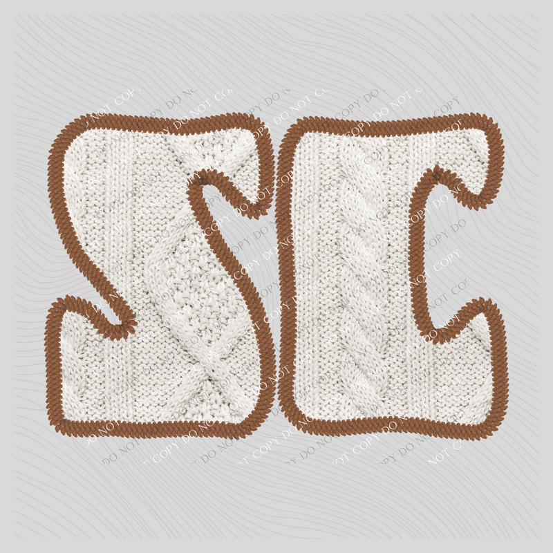 South Carolina SC Sweater Patch in Cream & Brown Digital Design, PNG