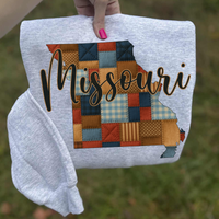 Missouri Quilted Script State Digital Design, PNG