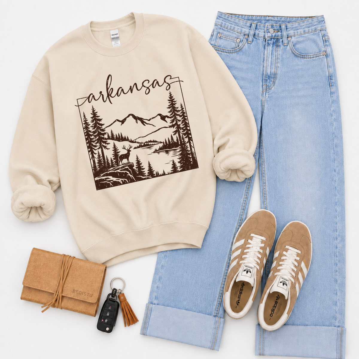 States Nature Scenery Silhouette (includes both brown & cream with purchase) Digital Design, PNG