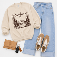 States Nature Scenery Silhouette (includes both brown & cream with purchase) Digital Design, PNG