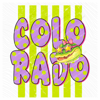 Colorado Alligator Polka Dots and Stripes Digital Design, PNG