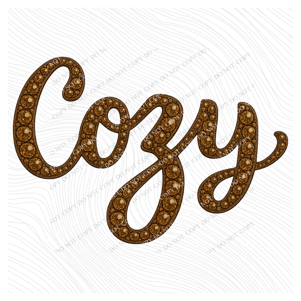Cozy Rhinestone 3D Digital Download, PNG