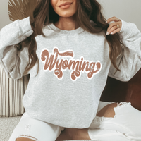 Wyoming Chestnut & White Retro Shadow Distressed Digital Download, PNG