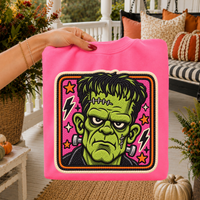 Frankenstein Halloween Faux Chenille Patch Digital Design, PNG