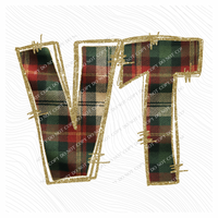 Vermont Glitter & Plaid Digital Download, PNG