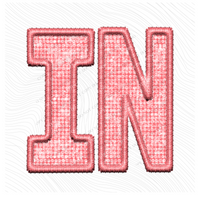 IN Indiana Faux Embroidery Diamonds Bling in Sunset Coral Digital Design, PNG