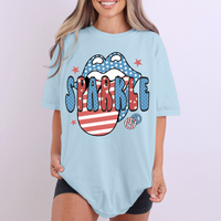 Sparkle Patriotic Lips & Tongue Digital Design, PNG