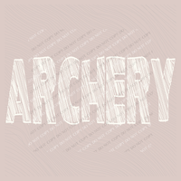 Archery Scribble in Cream White Digital Design, PNG