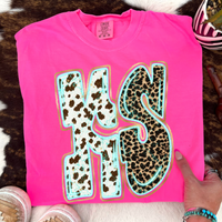 KS Kansas Turquoise Glow Gold Foil Western Leopard & Cow Print Digital Design, PNG Only