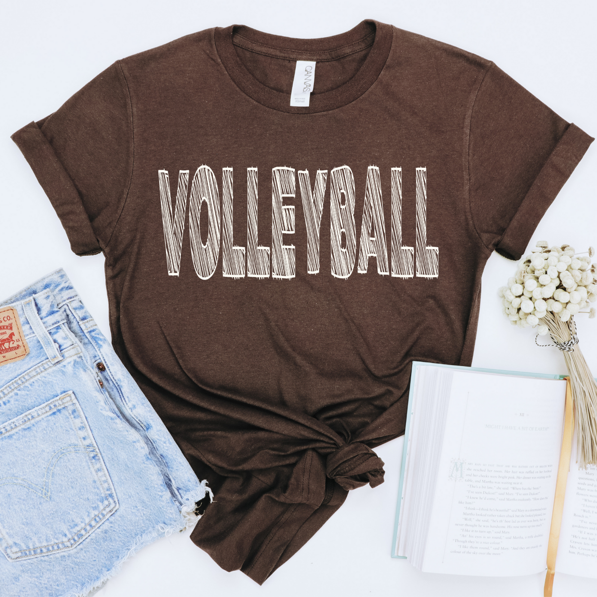 Volleyball Scribble in Cream White Digital Design, PNG