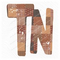 Tennessee TN Autumn Pumpkins Quilted Distressed Digital Design in Browns, PNG