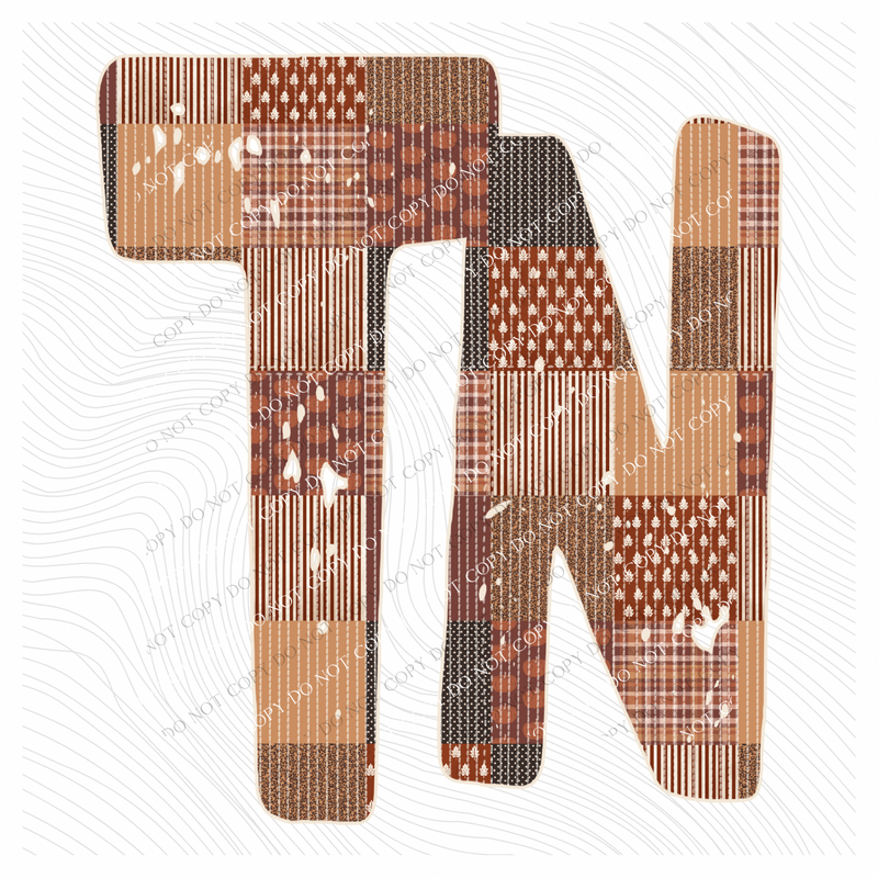 Tennessee TN Autumn Pumpkins Quilted Distressed Digital Design in Browns, PNG