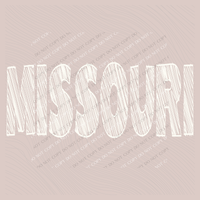 Missouri Scribble in Cream White Digital Design, PNG