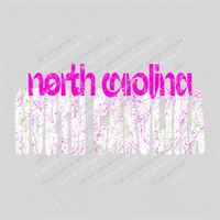 North Carolina Crackle in Neons & White Digital Design, PNG