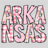 Arkansas Strawberry Doodle Patch Digital Design, PNG
